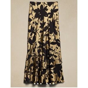 Banana Republic Factory LAMÉ TIERED MAXI SKIRT